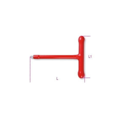 Mango en T con un extremo macho de 3/8"", aislado – Beta Tools";