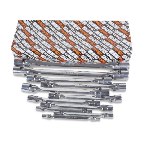 Llave combinada de acero inoxidable con boca fija y estrella en ángul