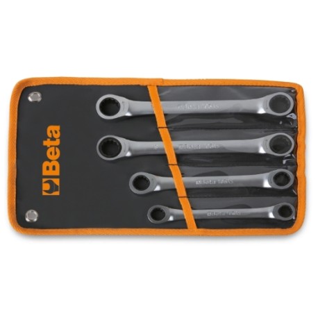 Juego de 4 llaves de carraca poligonales dobles en estuche - Beta Too