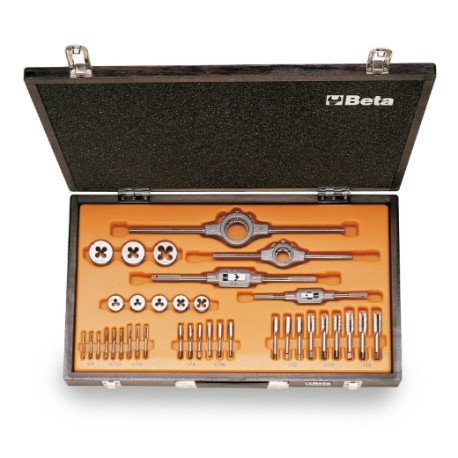 Surtido de machos y terrajas Whitworth en caja de madera 446ASW/C36 |