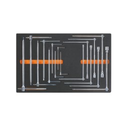 Llave en T con vaso hexagonal y tres extremidades Allen M65