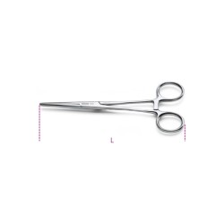 Pinza autobloqueante de puntas redondeadas y moleteadas de acero inox