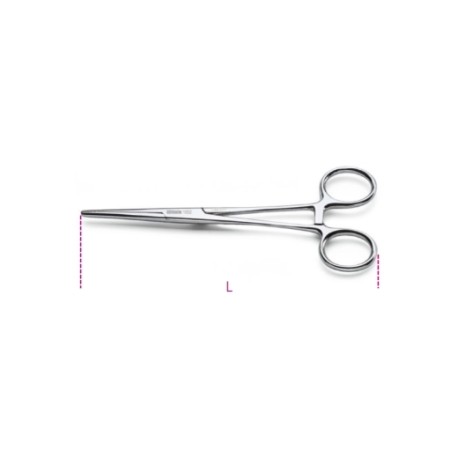 Pinza autobloqueante de puntas redondeadas y moleteadas de acero inox