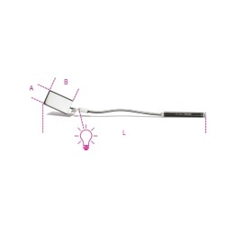 Espejo de inspección flexible rectangular con iluminación