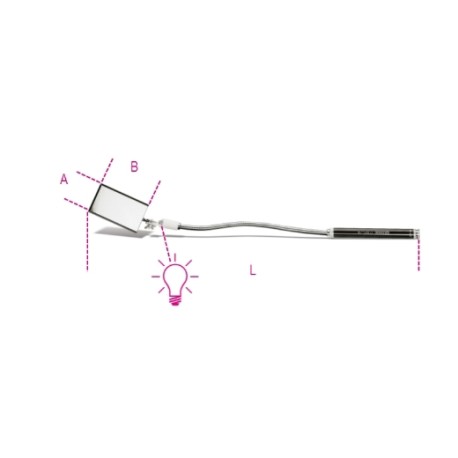 Espejo de inspección flexible rectangular con iluminación