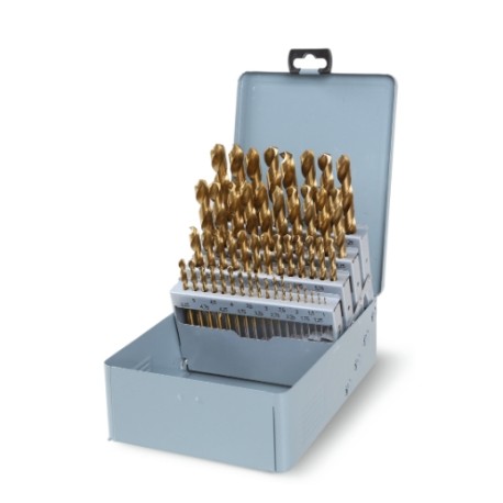 Brocas serie corta de acero HSS-TiN completamente rectificadas - Beta