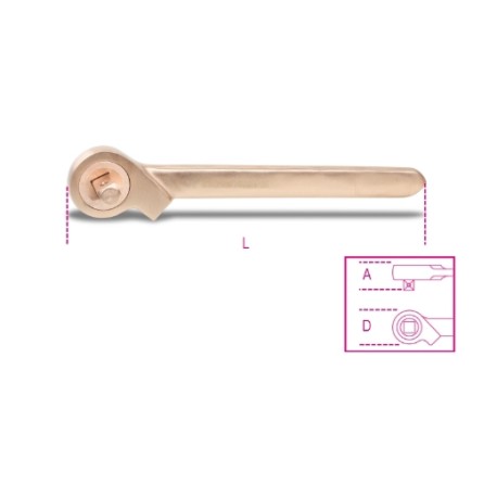 Carraca Simple con Cuadrado Corredizo de 3/4"" Antichispa – Beta Tool