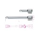 Alargadera acodada con cuadrado macho y hembra de 1/4"", cromada – 90