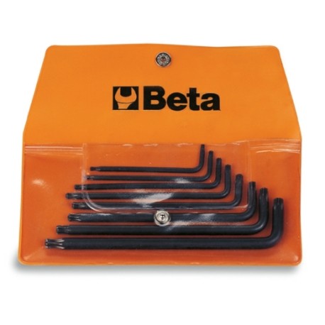 Juego de 8 llaves acodadas con cabeza esférica para tornillos Torx® 9