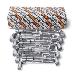 Juego de 17 llaves de pipa dobles hexagonales (art. 933) 933/S17