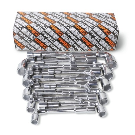 Juego de 17 llaves de pipa dobles hexagonales (art. 933) 933/S17