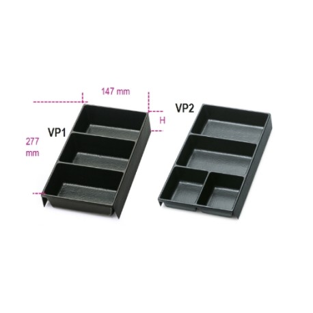 Termoformados para pequeñas piezas en material plástico para todos los modelos de cajoneras: RSC22, RSC23, RSC23C VP2