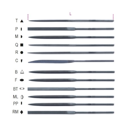 Lima de aguja semidulce con vástago Ø 3 mm