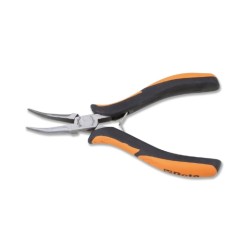 Alicate de bocas semirredondas, largas, curvadas y lisas con mangos e