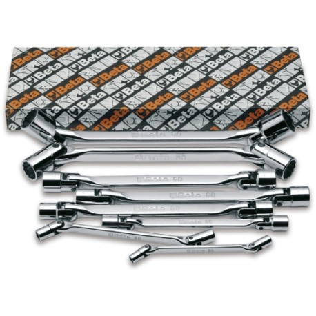 Llave combinada de acero inoxidable con boca fija y estrella en ángul