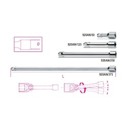 Alargaderas con cuadrado macho y hembra 1/2” angulares 920AN - Beta T
