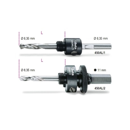 Mandriles para sierras de corona con broca de centrar 450AL/2