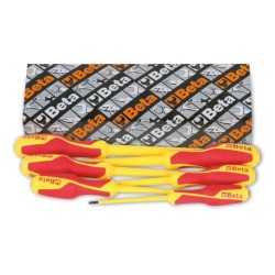 Juego de 6 destornilladores planos hoja fresada, aislados, modelo 127