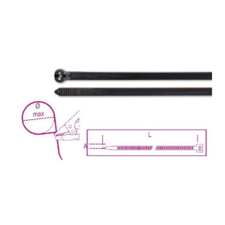 Bridas de nailon con diente de acero 1748-NL – Beta Tools