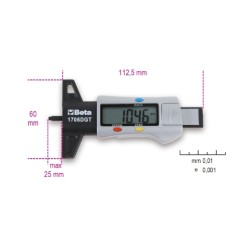 Calibre digital de profundidad del dibujo de neumáticos