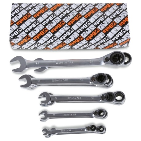 Juego de 12 llaves combinadas rectas con carraca - Beta Tools 142/S