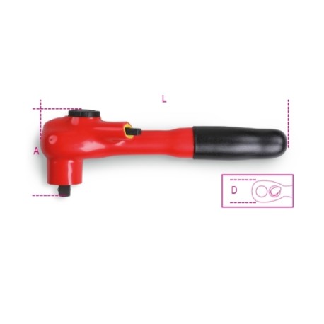 Carraca reversible con cuadrado macho de 3/8"", aislada – Beta Tools?