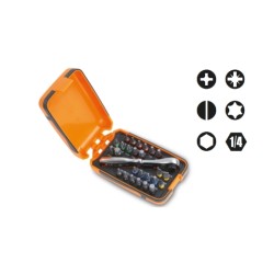 Surtido de 25 puntas, 1 adaptador y 1 carraca reversible Beta en estu