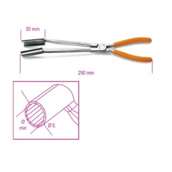  Tenaza de Bocas Largas Acodadas 15° para Tapones de Bujía