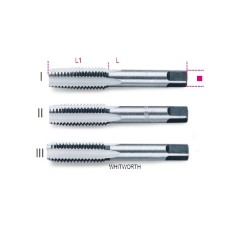 Machos para roscar manuales, roscado Whitworth de acero al cromo - Be