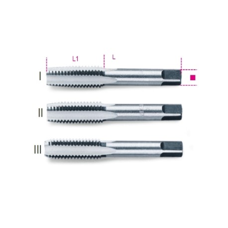 Machos para roscar manuales, paso grueso, roscado métrico de acero al