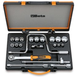 Surtido de 15 vasos poligonales y 6 accesorios en caja de metal – Bet