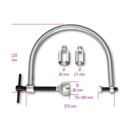 Desmontador de válvulas con tres bridas