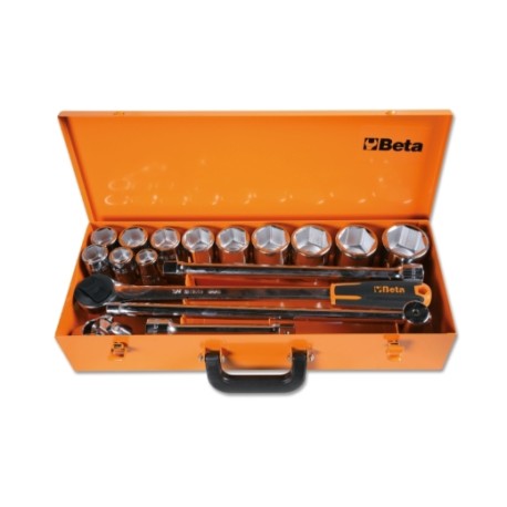 Surtido de 12 Vasos Hexagonales y 5 Accesorios en Caja de Metal 928AS