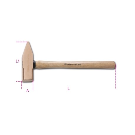 Martillo de Mecánico Tipo Alemán, Mango de Madera, Antichispa – 1370B