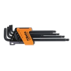 Juego de 8 llaves acodadas con cabeza esférica para tornillos Torx®, 