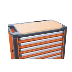 Encimera de trabajo de madera para cajonera C37 con orificio para tor