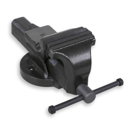 Tornillo de banco con mordazas intercambiables y guía cuadrada