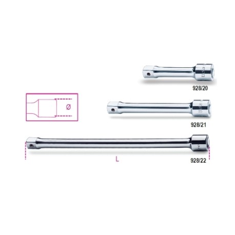 Alargaderas con cuadrado macho y hembra 3/4” - Beta Tools