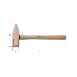 Martillos de mecánico tipo alemán antichispa, mango en madera 1370BA 1000