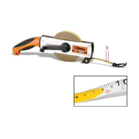 Disco métrico con mango, carcasa de aluminio y cinta de acero esmalta