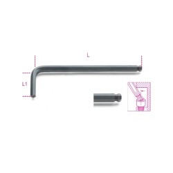 Llaves macho hexagonales acodadas con cabeza esférica, bruñidas - Bet