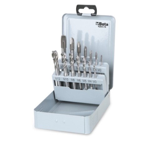 Surtido de 7 machos de roscar HSS para agujeros pasantes gruesos | Be