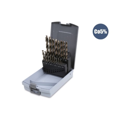 Juego de 19 brocas HSS-CO 5% helicoidales rectificadas | Beta Tools