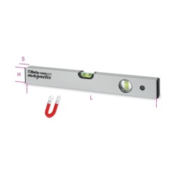 Nivel de burbuja con base magnética de aluminio perfilado anodizado