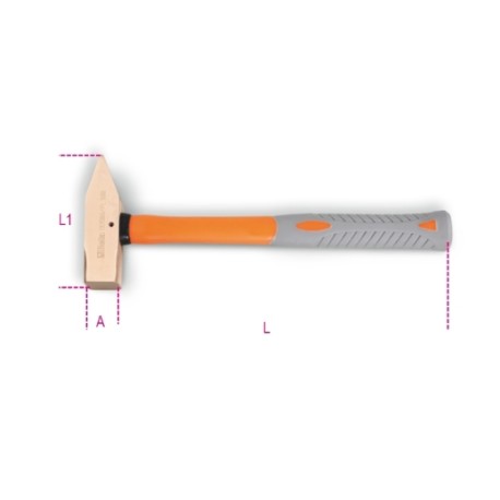 Martillos de mecánico tipo alemán antichispa, mango en fibra 1370BA/PL 1000