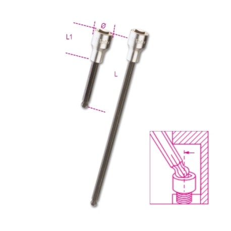 Vasos macho hexagonales con cabeza esférica 920BP - Beta Tools