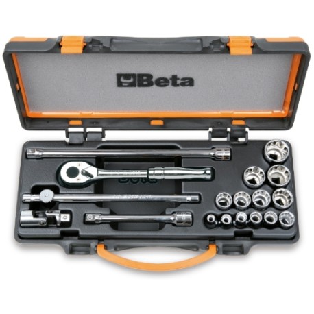 910AS/C13 – Beta Tools: Conjunto de 13 llaves de vaso poligonales y 5