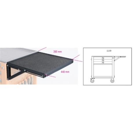Estante plegable para carros RSC – Encimera auxiliar 440x390 mm