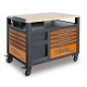 Carro SuperTank con mesa de trabajo y 10 cajones - 1.200 kg de capaci