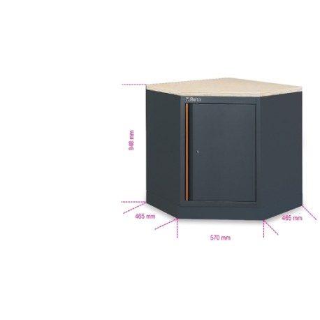 Módulo inferior angular para mobiliario para taller C45PRO 2.0 – Beta